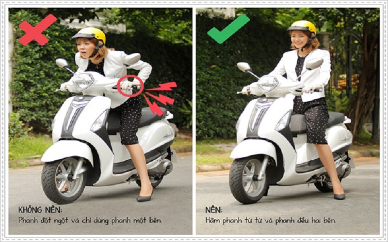 Hướng dẫn cách phanh xe tay ga như thế nào cho đúng